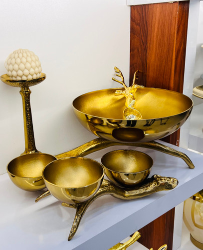 ست پذیرایی پنج تیکه پذیرایی پایه درختی طلایی