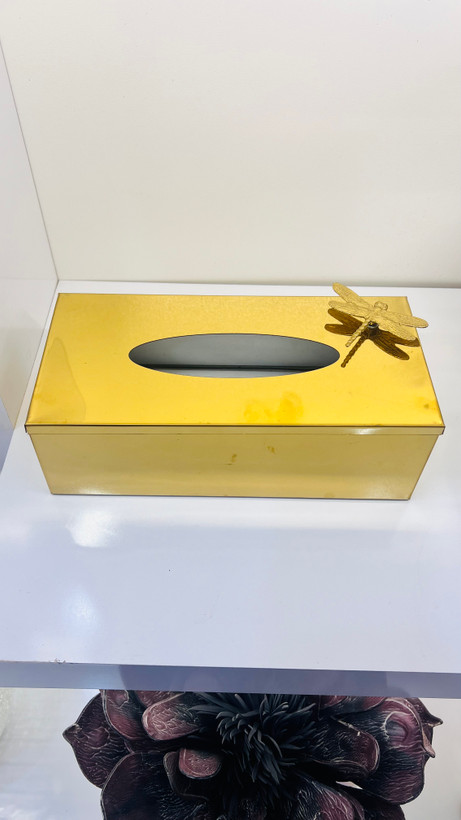 جا دستمالی استیل طلایی