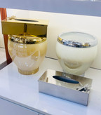 سطل وجادستمالی بلور رنگی و استیل