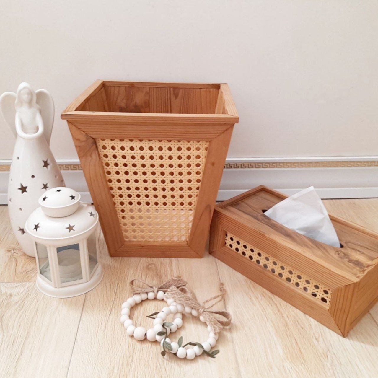 سطل  و جادستمالی چوبی