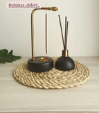 جاعودی چوبی فلزی مشکی طلایی برای دکور لوکس