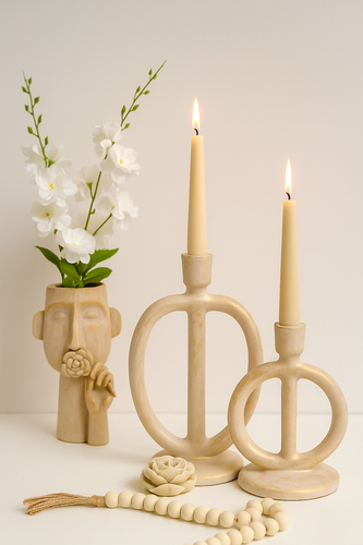 شمعدان دوتایی سانیا و گلدان چهره | اکسسوری لوکس